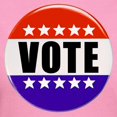 thumbnail image 3 of CafePress - Vote Button T Shirt - Women's Traditional Fit Dark T-Shirt, 3 of 4