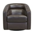 thumbnail image 2 of Desi Swivel Accent Chair in Espresso Genuine Leather, 2 of 7