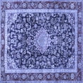 thumbnail image 1 of Ahgly Company Machine Washable Indoor Square Medallion Blue Traditional Area Rugs, 5' Square, 1 of 4