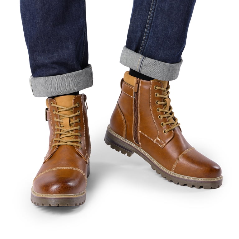 Men\'s Bruno Marc Brown Leather Boots - BRAND NEW Men main image 3