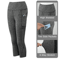 thumbnail image 4 of Sexy Dance Women High Waist Capris Leggings Activewear Workout Running Cropped Pants with Pockets, 4 of 7