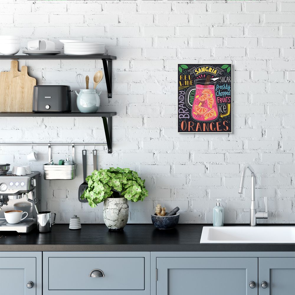 Stupell Industries Summer Sangria Pitcher Chalk Style Ingredient List Designed by Lisa Barlow
