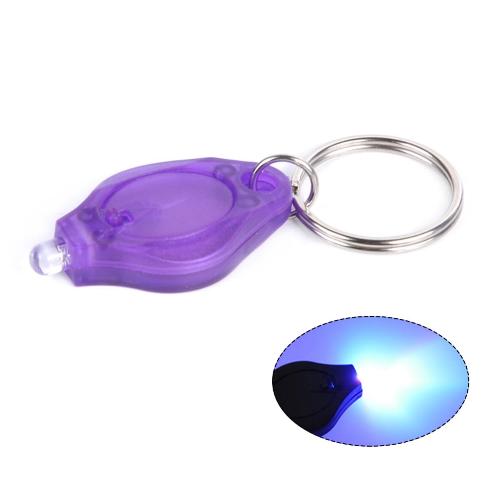 10pcs Keychain LED light Flashlight Ultra Bright Purple Lightweight Detector Kit 