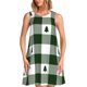 thumbnail image 1 of Fotbe Green White Lumberjack Plaid Vestido de Verano sin Mangas para Mujer – Vestido Midi Línea A, Estilo Camiseta Floral, Vestido Playero Casual y Fluido, 1 of 7