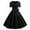 Black, variant on YYDGH 1950s Vintage Dress Womens Square Neck Button Bowknot Cocktail Dresses Retro Rockabilly Audrey Hepburn A-Line Swing Tea Dress Navy Blue XL