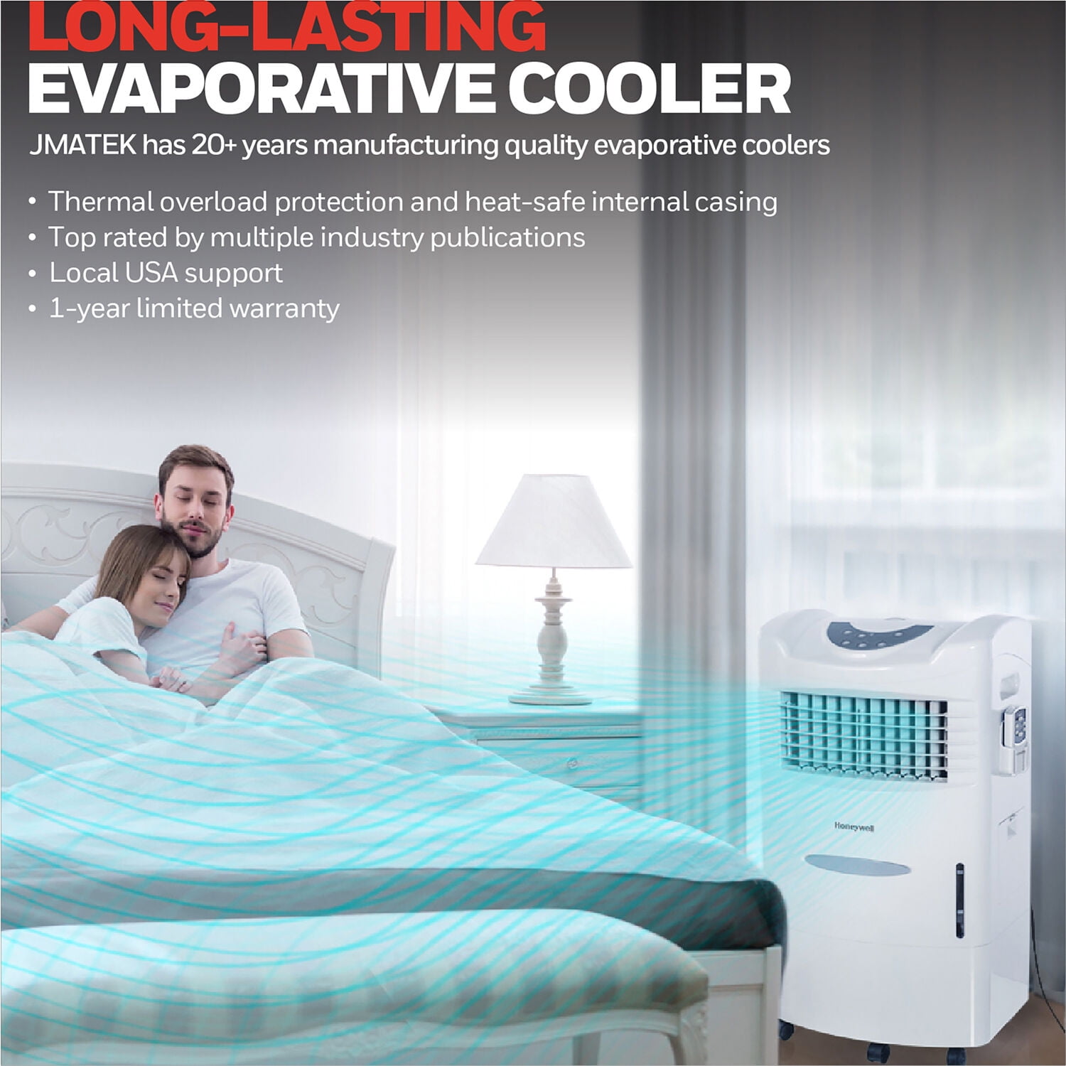 Honeywell 470 CFM Portable Indoor Evaporative Cooler with Remote Control, CL201AEWW