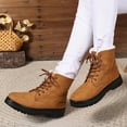 thumbnail image 4 of Winter Snow Boots for Women Anti-Skid Platform Lace up Casual Fuzzy Warm High Top Ankle Booties, 4 of 8