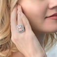 thumbnail image 4 of Gem Stone King 6.90 Cttw Peach Nano Morganite Women Ring | 925 Sterling Silver | Emerald Cut 14X10MM | Available in Size 5, 6, 7, 8, 9, 4 of 5