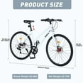 thumbnail image 2 of 700C Road Bike, 7 Speed Hybrid Bike with Double Disc Brake for Women & Men, City Bicycle Adult Commuter Bicycle, 2 of 7