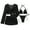B-Black, variant on Womens Bathing Suit 4 Piece Halter Triangle Bikini Set Tie Back Swimsuit with Long Kimono Tops and Cover Up Skirt A-Blue