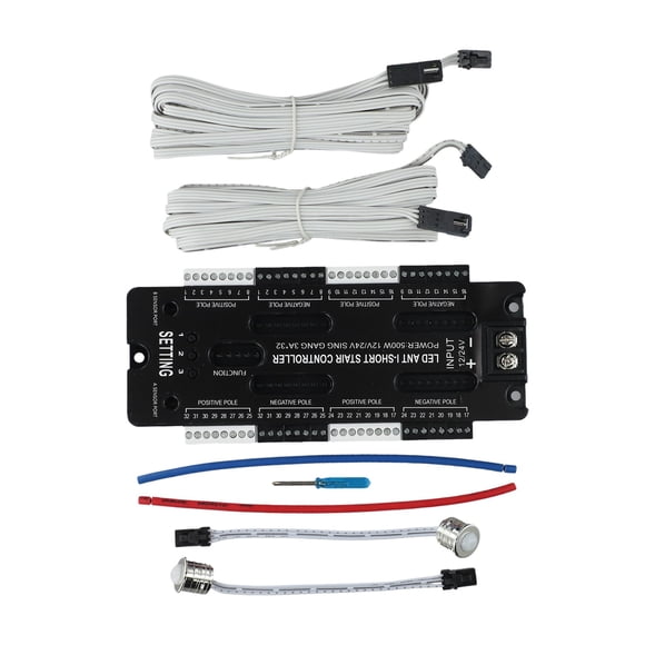 Contrôleur LED 32 Canaux Lumière d'Escalier avec Capteur de Mouvement Dimmable Intérieur DC12V-24V