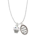 thumbnail image 1 of Delight Jewelry Silvertone Small White Cupcake with Crystal Sprinkles Best Mom Ever Charm Necklace, 1 of 4