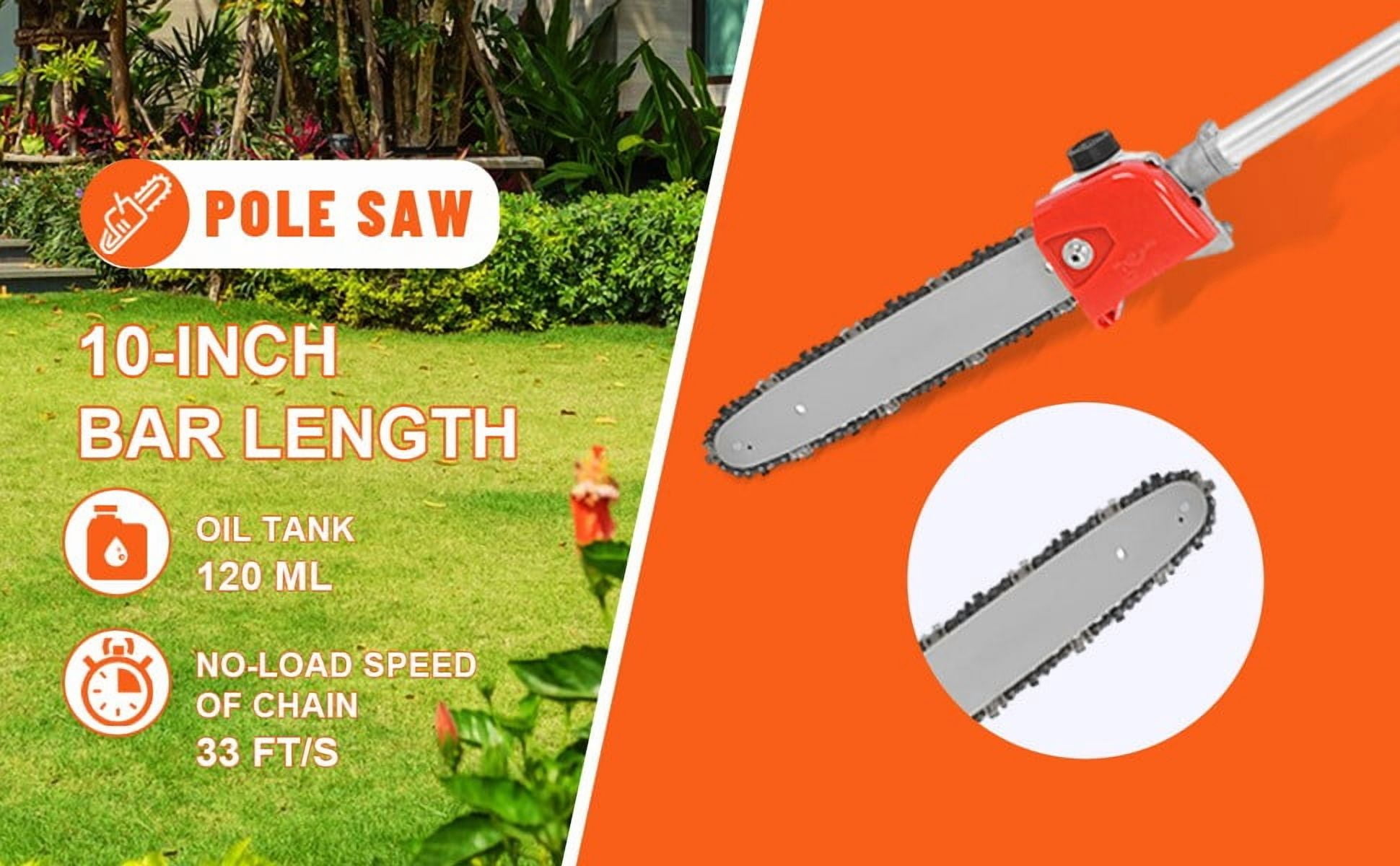 Seipouy Gas Weed Wacker，Five in One Weed Eater Gas Powe Strong Powerful Full Functioning Guard Accessories Hedge Trimmer 52cc Petrol Hedge Trimmer Chainsaw Brush Cutter for Garden Lawn Care