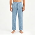thumbnail image 5 of Stamzod Summer Sweat Pants for Mens Casual Vacation Beach Pants with Pocket Lightweight Loose Straight Trousers Light Blue-1 XXXXXL, 5 of 7