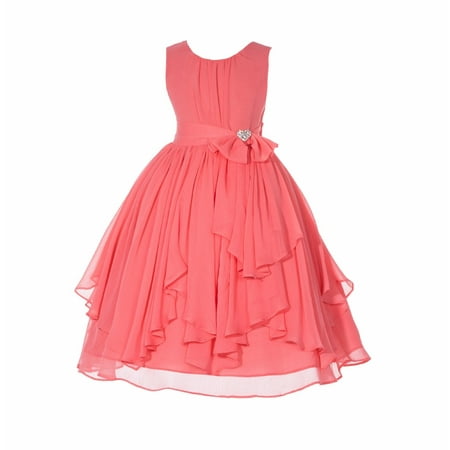 Sweetheart Ruched Surplice Bodice Ekidsbridal Yoryu Chiffon Ruched Bodice Rhinestone Toddler Flower Girl Dress Holiday Dresses Pageant gown 162s 8 ()