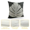 thumbnail image 4 of HENGT  Black White Leaves Throw Pillow Cover Square Cushion Case with Stitched Edge Luxury Modern Decorative Pillowcase for Couch Living Room Bedroom, 4 of 5