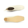 thumbnail image 4 of BLISSFUL STEP Women's Ankle Boots Faux Leather Square Toe Block Heel Zip Up Booties Cream 9, 4 of 7