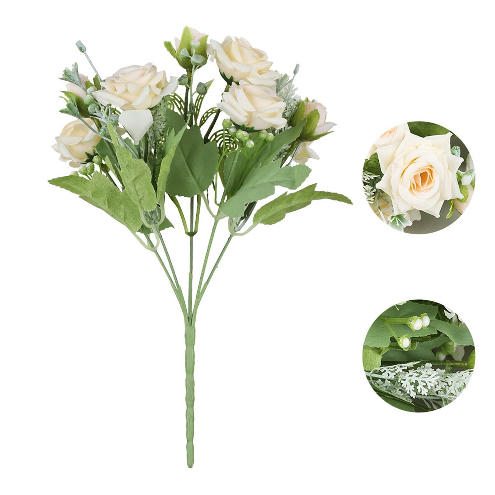 AURIGATE Artificial Flowers Fake Silk Blue Roses Bulk Faux Real Touch Roses Bouquet with Long Stem for Wedding Party Home Decor