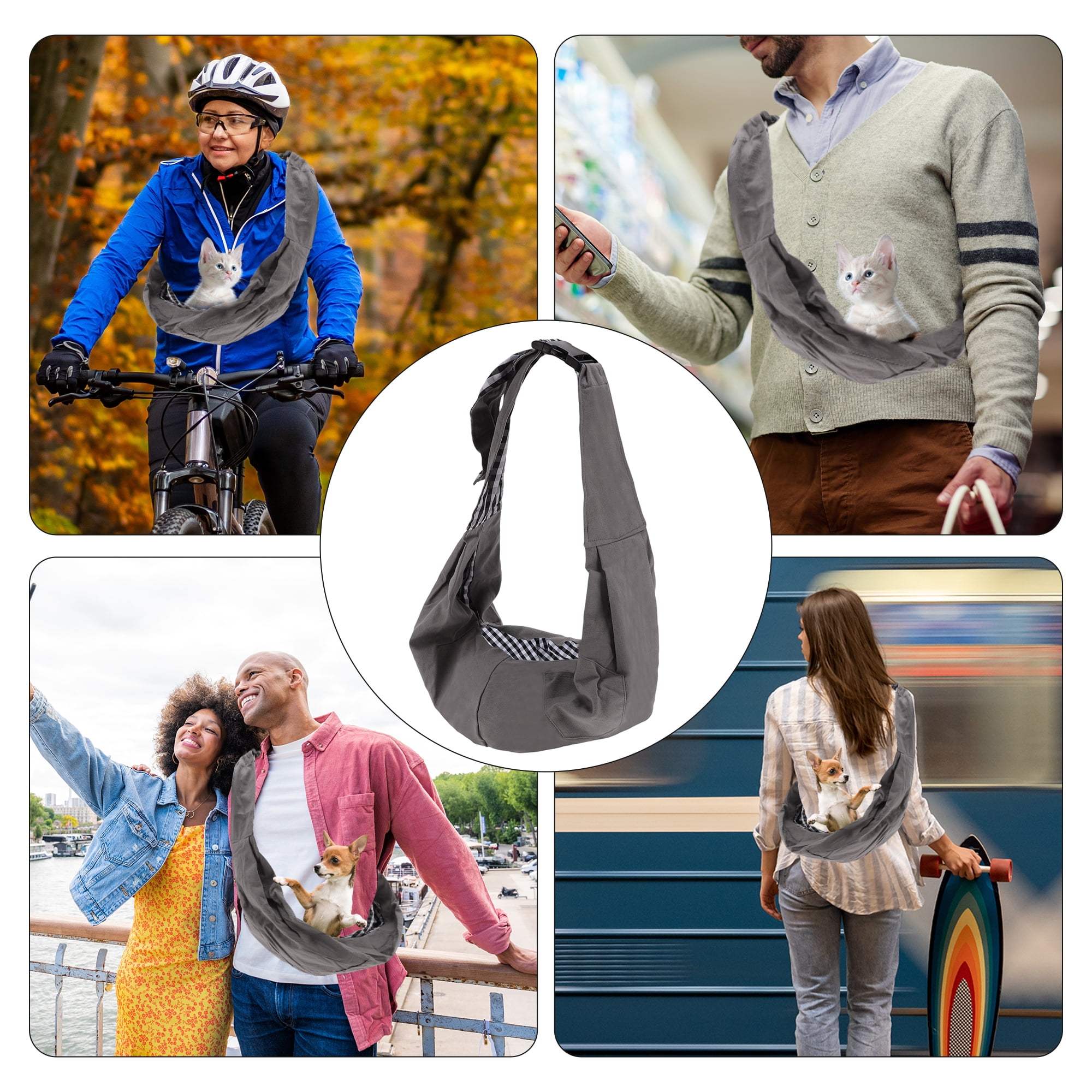 Unique Bargains Pet Sling Carrier Adjustable Pet Sling Pet Chests Bag for Cats and Dogs