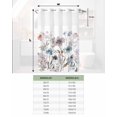 thumbnail image 6 of No Hook Shower Curtain with Snap in Liner, Flowers Plants Leaves Purple Grey Watercolor Style Hotel Shower Curtains for Bathroom, Washable Shower Curtain Liner Set with Mesh Top Window, 72"x96", 6 of 6