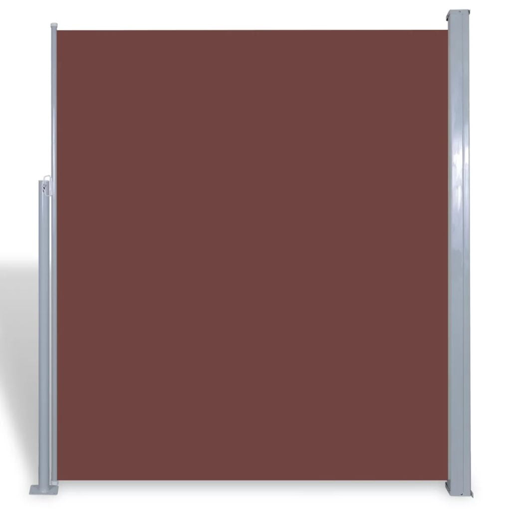 63"x118" Patio Retractable Side Awning, Outdoor Folding Privacy Divider Screen, Brown