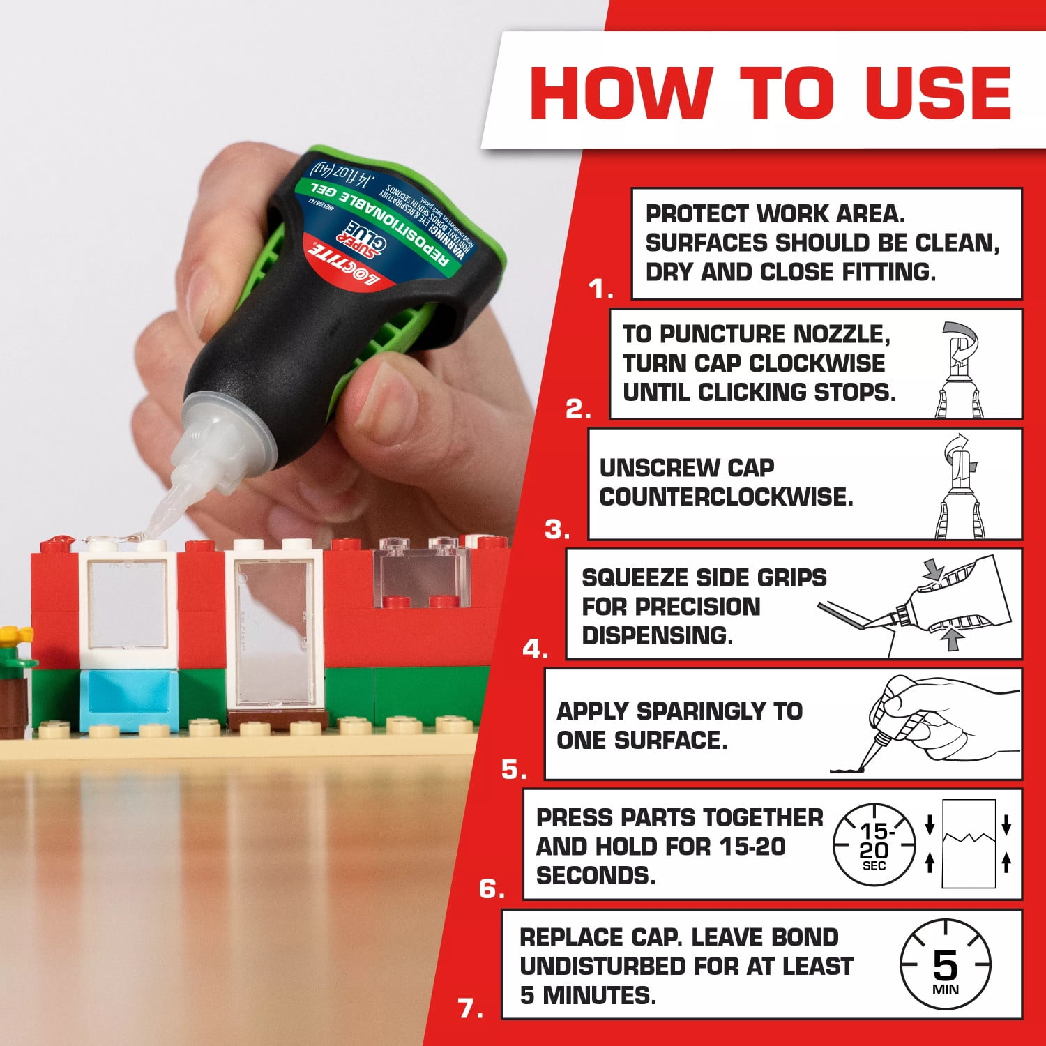 (4 pack) Loctite Super Glue Extra Time Control, Pack of 1, Clear 0.14 fl oz Bottle
