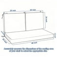 thumbnail image 4 of Outdoor Loveseat Cushion Set 48"x24" - Waterproof Deep Seat Patio Cushions, Fade & Weather Resistant Replacement Cushions for Couch, Bench, Swing - 2-Piece Set with Backrest, 4 of 6
