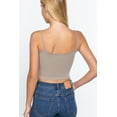 thumbnail image 4 of Round Neck W/removable Bra Cup Cotton Spandex Bra Top Oyster Green' L, 4 of 5
