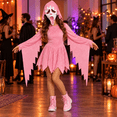 thumbnail image 5 of Satmonnus Pink Glitter Ghost Halloween Costume for G'irls, Hooded Ghost Costume Dress with Mask, Spooky Horror Halloween Party Cosplay Outfit for Masquerade and Themed Events, 5 of 7