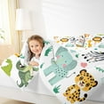 thumbnail image 4 of Feelyou Zoon Animal Child Full Size Comforter Sets, Lion Giraffe Elephant Bedding Comforter Set, Jungle Wildlife Reversible Bedding Sets, Breathable Home Decor, 3-Piece, 4 of 8