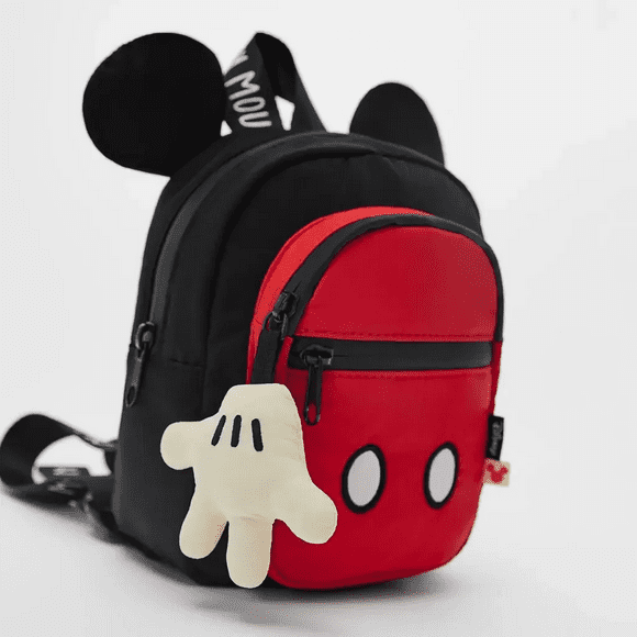 Disney Stitch Mickey Mouse Cartoon Fashion Backpack Women's Minnie Canvas School Bag Fashion Large Capacity Backpack