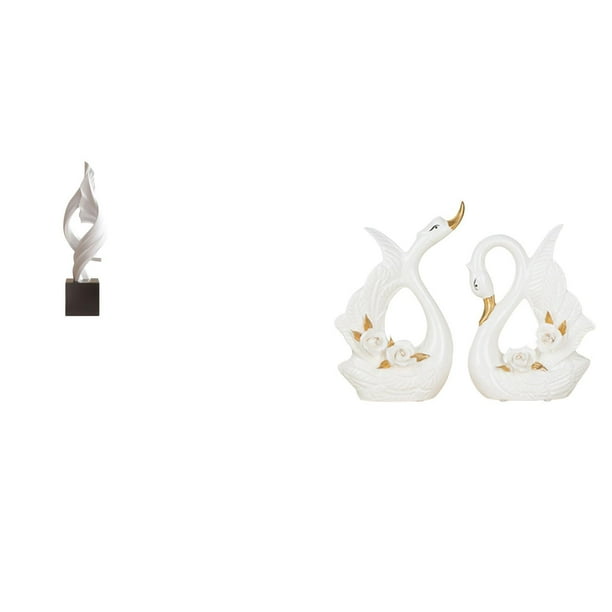 Estatua de arte abstracto,Estatua de arte abstracto Escultura de resina moderna,Estatuas de cisnes,Estatua de cisne de cerámica Escultura de mesa de cisne Elegante,Figura de cisne de porcelana