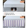 thumbnail image 7 of Purple Grey Striped Wrap Around Bed Skirts for Queen Bed 16" Drop, Bed Skirt with Adjustable Elastic Belt Dust Ruffle Bed Valance for Bedroom Hotel Luxury Minimalist Farmhouse Stripe Bed Frame Cover, 7 of 7