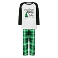 thumbnail image 2 of Family Matching Christmas Pajamas, Romper/Letter Print Long Sleeve Tops and Plaid Pants Loungewear Set, 2 of 10