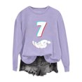 thumbnail image 2 of Cutuoiiu Sweatshirt for Women Long Sleeve 6-7 Print Solid Color Sport Shirts Gifts, 2 of 4
