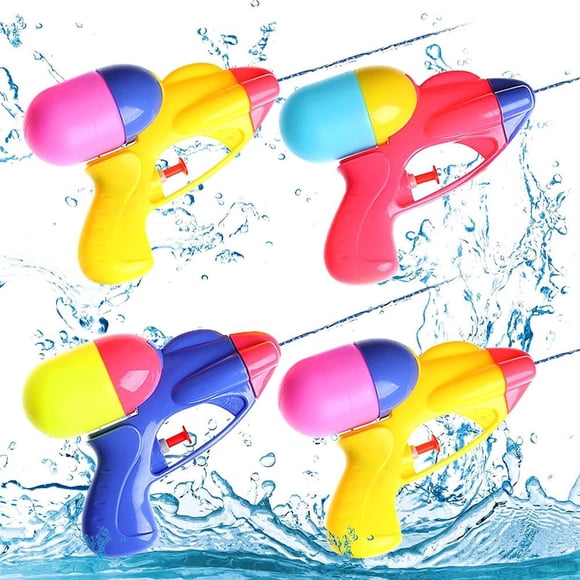 Pistolas De Agua Pequeñas Juguetes De Piscina De Agua De Playa Al Aire Libre Mini Juguete De Chorro De Agua Portátil Para Niños Adultos 4 Uds Yuarrent OD013440-00