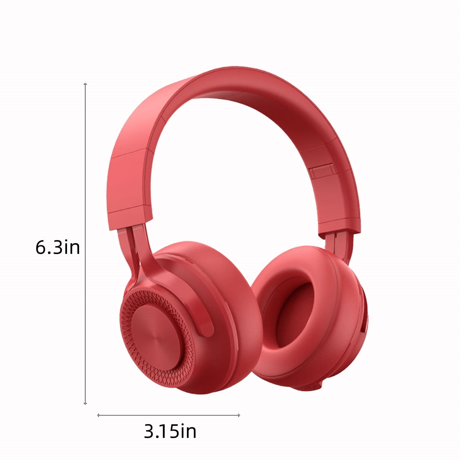 Bluetooth Headphones, Heavy Noise-canceling Headset Folding Retractable Sports Wireless Bluetooth Headset, Headphones for Women(Red)