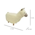 thumbnail image 4 of Benzara BM196590 Grass Mud Horse Shape Wooden Storage Ottoman with Fabric Upholstery, Cream & Brown, 4 of 6