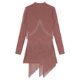 thumbnail image 6 of iiniim Women's V Neck Long Sleeve Fringe Latin Dance Tango Waltz Cocktail Party Dress Dusty Pink M, 6 of 7