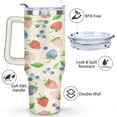 thumbnail image 3 of Cup with Handle and Straws 40 oz Insulated Strawberry Travel Coffee Mug Birthday Present for Women Girls Daughter Mom Gifts for Him/Her Water Bottle, 3 of 7