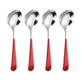 thumbnail image 2 of Huayishang Tableware Round Spoon 304 Stainless Spoon Fork Household Cute Small Soup Spoon Thick Round Bottom Eating Spoon, 2 of 9