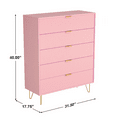 thumbnail image 2 of 5-Drawer Chest in MDF Wood with Gold Metal Legs, 2 of 6