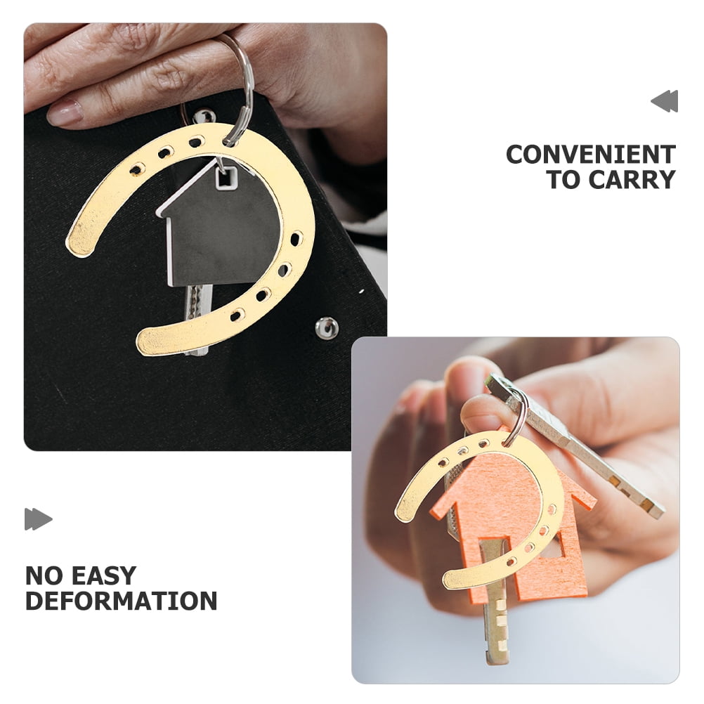 15 Pcs Lucky Horseshoe Keychain Small Key Ring Pendant Decor for Wedding Key Rings DIY DIY Horseshoes Pendants Office