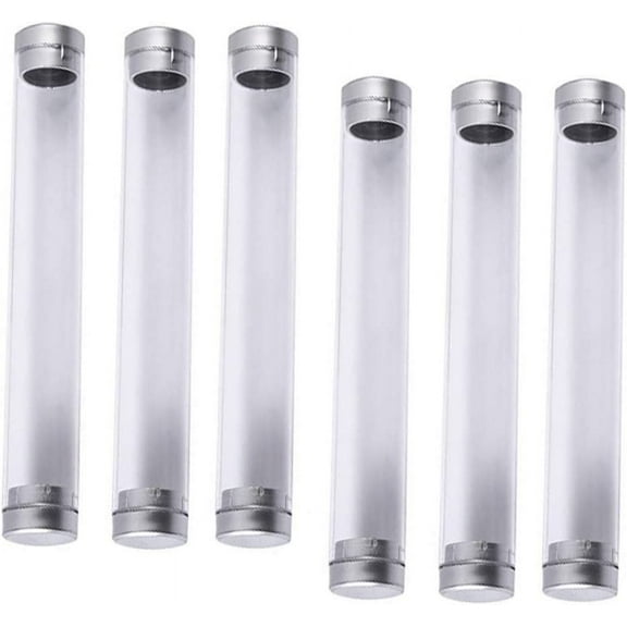 BZUEPRS 6Pcs Acrylic Ballpoint Pen Case Holder Gift Box Empty Single Pen Display Storage Case Cylinder Tube Pens Containers for Business Office Supplies, Clear