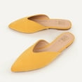 thumbnail image 5 of Hawkwell Women's Backless Slip on Slides Loafer Shoes Comfortable Flats Pointed Toe Mules，Yellow Suede 9 M US, 5 of 5