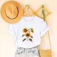 thumbnail image 2 of BiZtdJrK Summer Top for Women Sunflower Graphic Tees Teen Girls Cute Print T-Shirt White S, 2 of 6