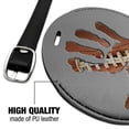 thumbnail image 4 of Hand Print Football Get a Grip Round Leather Luggage Card Suitcase Carry-On ID Tag, 4 of 8