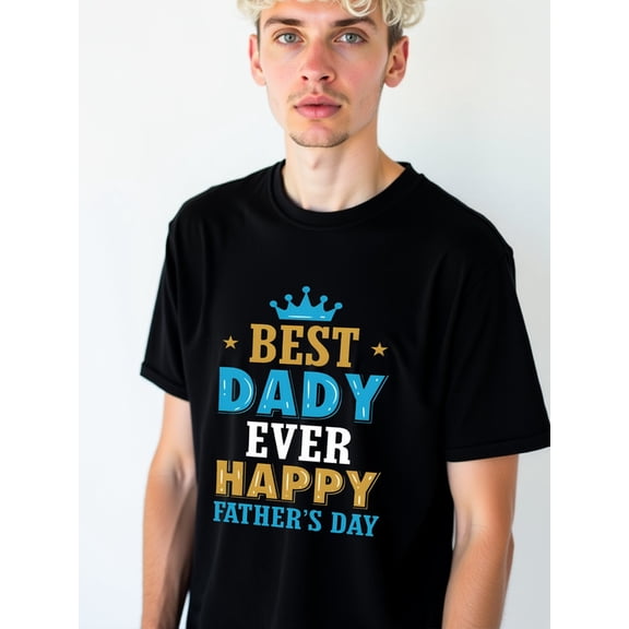 Best Dad Ever Father's Day Tee men's Crew neck T-shirts black summer graphic tees Comfortable loose T-shirt Funny Unisex Shirt Printed tshirts