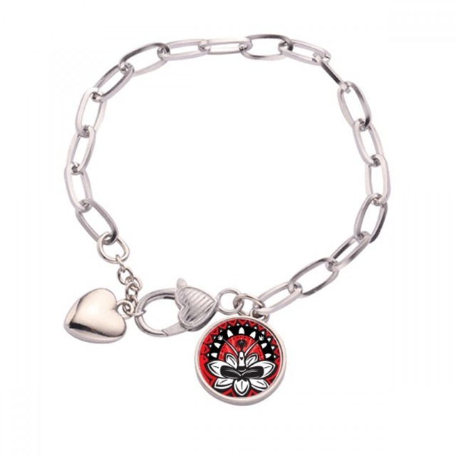 Pulsera de cadena de corazón Lotus joyería encanto moda Unbranded tamaño 7,5 pulgadas