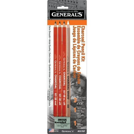 557BP Charcoal Pencil Kit with Eraser, 0.12
